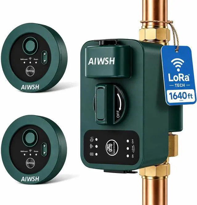 Main image of Smart Water Auto Shut Off Valve & Leak Detector, Real-Time Leak Detection, Whole-Home Leak Protection System, 15 Sec Automatic Shut-Off, 1640 ft LoRa Coverage, No WiFi Required, Fits 3/4" & 1" Pipes