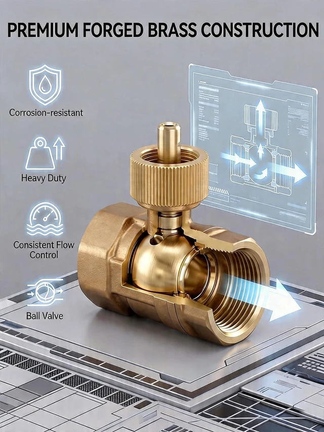 Alt view image 5 of 7 - Smart WiFi Motorized Brass Water Ball Valve with App Control | Programmable Timer Switch, Manual Open/Close, Tuya App Alert, Multi-User, Alexa/Google Home Compatible, 3/4" NPT Threaded