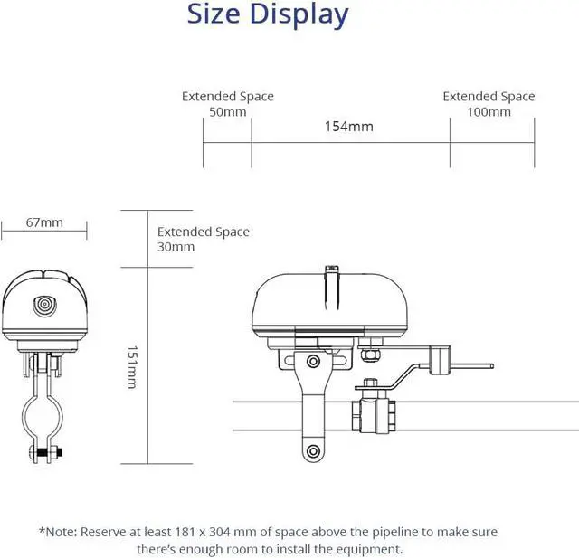 Alt view image 2 of 7 - WiFi Smart Water Valve Controller, Remote Shutoff for 1/2 to 1 in Pipe | WiFi version, Remote water shutoff, Alexa and Google voice control, Smart Life app