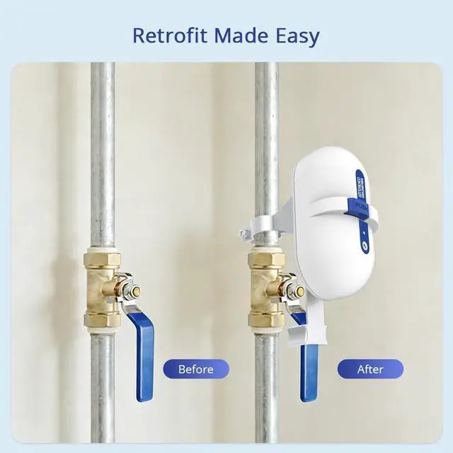 Alt view image 3 of 7 - WiFi Smart Water Valve Controller, Remote Shutoff for 1/2 to 1 in Pipe | WiFi version, Remote water shutoff, Alexa and Google voice control, Smart Life app