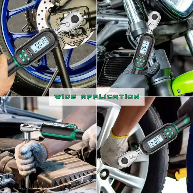 Alt view image 7 of 7 - 1/4 Inch Drive Digital TorqueWrench, 5.31-106.2 In.lb/0.6-12 N.m, Small Electronic Torque Wrench with Preset Value, Buzzer & LED Indicator, ±2% Accuracy Torque Wrench for Bike, Bicycle