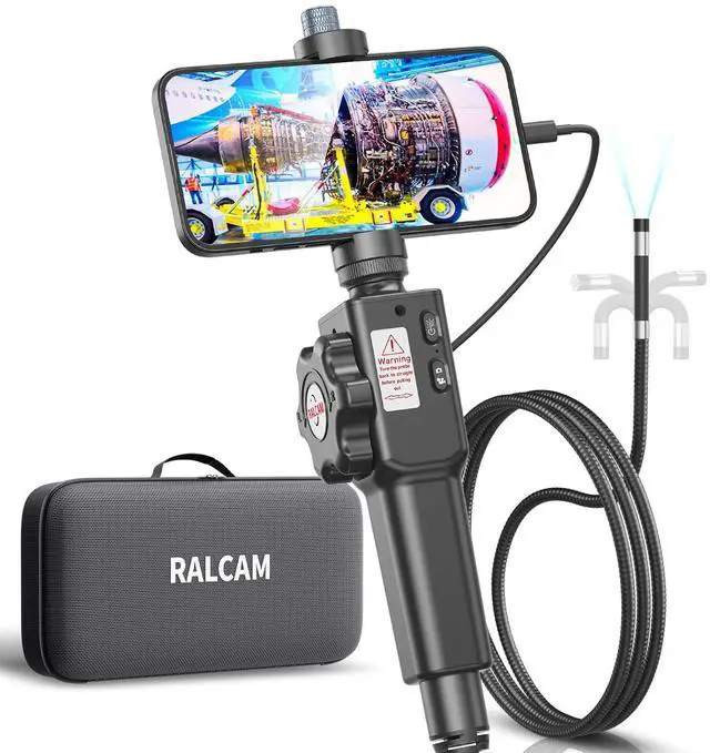 Main image of Two-Way Articulating Borescope for iPhone&Android | Endoscope Camera with Light, HD Inspection Camera with Battery for Automotive, Engine, Pipe 0.33in Lens-3.3FT Flexible Cable