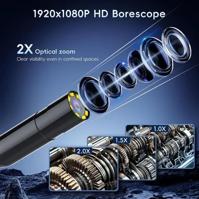 Alt view image 3 of 7 - 32.8FT Endoscope Camera with Light-1080P HD Borescope Inspection Camera | IP67 Waterproof Sewer Tools with 8 Adjustable LEDs,Snake Cameras with 4.3" IPS Screen for Plumbing & Automotive Engines