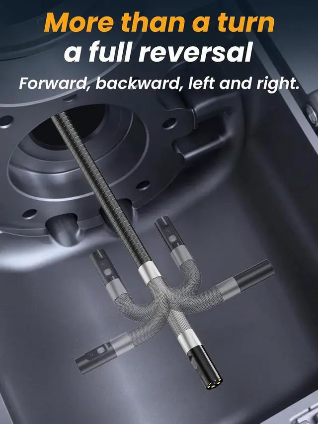 Alt view image 2 of 7 - Two-Way Articulating Borescope, Endoscope Camera with Light, Dual-Lens 1080P Industrial Inspection Camera, 4.3" IPS Screen, 32GB Card, IP67 Waterproof Sewer Tools - 5FT