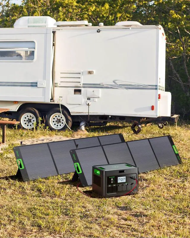 Alt view image 6 of 7 - 2400W Portable Power Station 1843.2Wh Solar Generator for Home Use | with 4 AC Outlets, Fast Charging,Emergency Power Backup Battery UPS for Home Outage RV/Van Trip Camping
