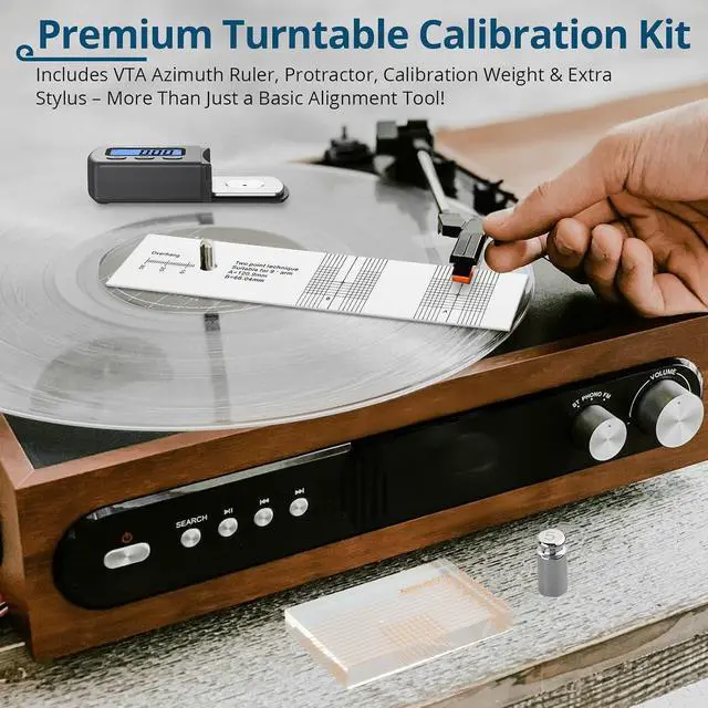 Alt view image 4 of 6 - Stylus Force Gauge,0.01g Digital Scale with Turntable Alignment Kit | VTA Ruler, Overhang Protractor, Calibration Weight, Extra Stylus, Carry Case, for MM/MC/MI Cartridge & Turntable Setup