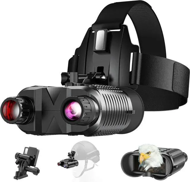Main image of Night Vision Goggles Head Mounted, 1312FT Night Vision Binoculars Compatible with Military Tactical Helmet, Infrared Long Focus 8X Digital Zoom/32GB SD Card