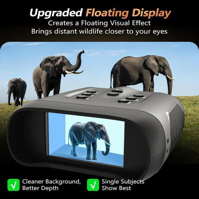 Alt view image 7 of 7 - 4K Night Vision Goggles with 32GB Card, 9000mAh Battery for Camping | 3.2" HD Floating Display, 36MP Photo, 1312ft Range, 7-Level IR, 8X Digital Zoom, Backlight, Flashlight, Silver