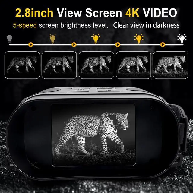 Alt view image 3 of 7 - Night Vision Goggles 4K Night Vision Binoculars Adults, Gifts for Men Him Husband Dad 2000mAh Fast Charging Battery,2.8'' HD Screen,2700FT Viewing Range for Camping Hunting & Security
