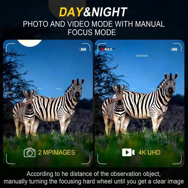Alt view image 4 of 7 - Night Vision Goggles 4K Night Vision Binoculars Adults, Gifts for Men Him Husband Dad 2000mAh Fast Charging Battery,2.8'' HD Screen,2700FT Viewing Range for Camping Hunting & Security