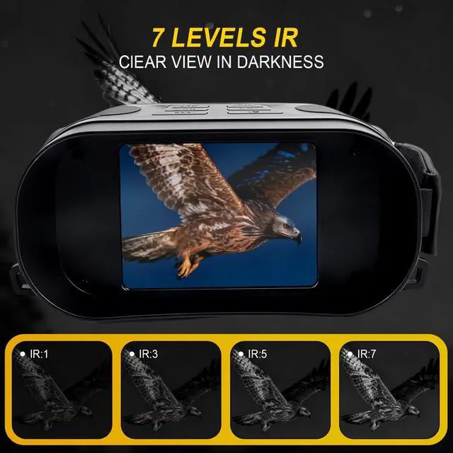 Alt view image 5 of 7 - Night Vision Goggles 4K Night Vision Binoculars Adults, Gifts for Men Him Husband Dad 2000mAh Fast Charging Battery,2.8'' HD Screen,2700FT Viewing Range for Camping Hunting & Security
