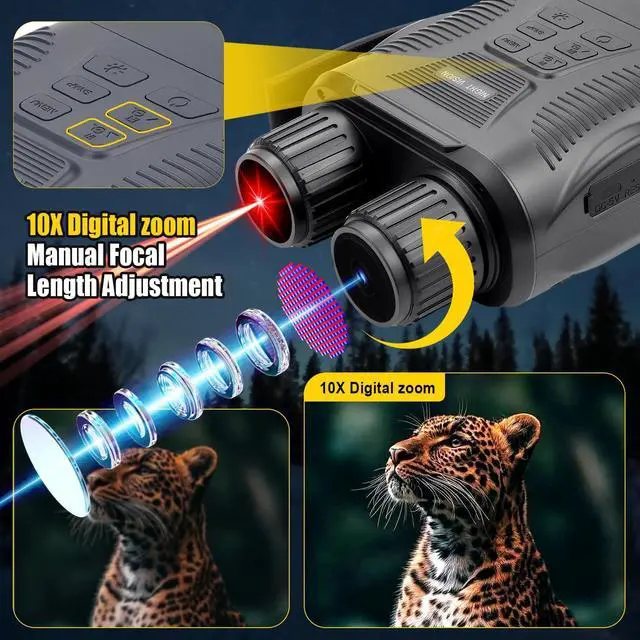 Alt view image 6 of 7 - Night Vision Goggles 4K Night Vision Binoculars Adults, Gifts for Men Him Husband Dad 2000mAh Fast Charging Battery,2.8'' HD Screen,2700FT Viewing Range for Camping Hunting & Security