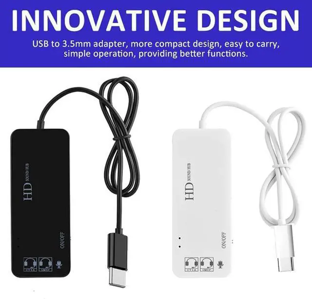 Alt view image 6 of 7 - USB C Type C Hubs Audio Adapter External Stereo Sound Card with 3.5mm Headphone & Microphone and 3 USB Jack for Windows, Mac, Linux, PC, Laptops, Desktops, PS4 Computer External,Gaming-Grade(Black)
