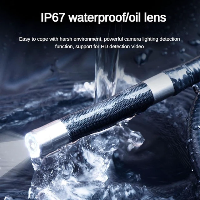 Alt view image 3 of 6 - Two-Way 180° Articulated Snake Endoscope, 0.25in/6.3mm Borescope Camera with Adjustable Light, IP67, Inspection of Narrow Pipelines in Car Engines, Gifts for Men (3.3FT)