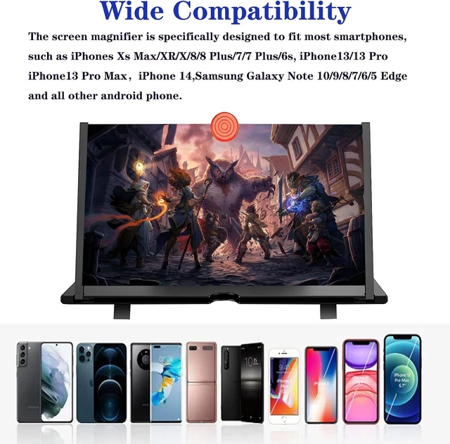 Alt view image 3 of 7 - 16" Cell Phone Screen Magnifier 3D HD Projector Enlarger for Movies, Videos & Gaming, Foldable Stand with Screen Amplifier, Gift for Mom & Dad