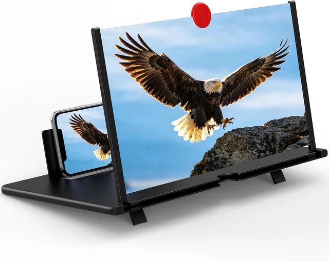 Main image of 16" Cell Phone Screen Magnifier 3D HD Projector Enlarger for Movies, Videos & Gaming, Foldable Stand with Screen Amplifier, Gift for Mom & Dad