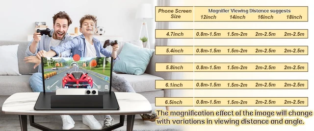 Alt view image 7 of 7 - 16" Cell Phone Screen Magnifier 3D HD Projector Enlarger for Movies, Videos & Gaming, Foldable Stand with Screen Amplifier, Gift for Mom & Dad
