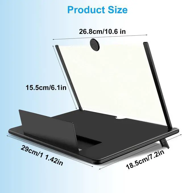 Alt view image 2 of 7 - 14 Inch Screen Magnifier for Smartphone | Foldable Phone Stand & Movie Amplifier, for Videos, and Gaming, Compatible with All Smartphones