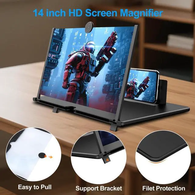Alt view image 4 of 7 - 14 Inch Screen Magnifier for Smartphone | Foldable Phone Stand & Movie Amplifier, for Videos, and Gaming, Compatible with All Smartphones