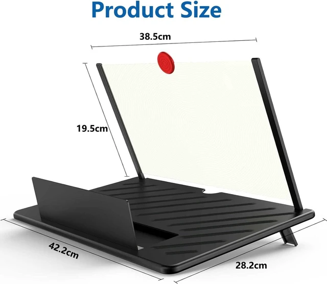 Alt view image 4 of 7 - 20" Screen Magnifier for Cell Phone,3D Magnifying Projector Screen Enlarger Expander for Movies, Videos, and Gaming,Foldable Phone Stand with Screen Amplifier Supports All Smartphones