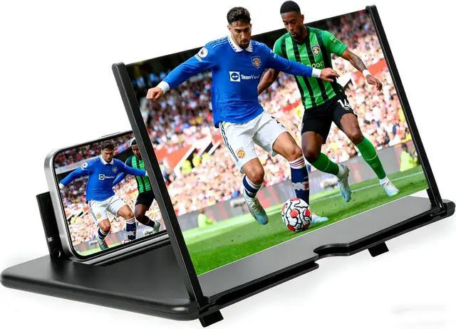 Main image of 16 Inch Phone Magnifier Screen, 3D HD Magnifying Projector Screen Enlarger for Movies, Videos and Gaming, Foldable Phone Stand with Screen Amplifier, Compatible with All Smartphones