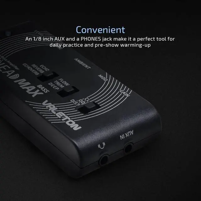 Alt view image 4 of 7 - Rushead Max Bass USB Chargable Portable Pocket Bass Headphone Amp Carry-On Bedroom Plug-In Multi-Effects