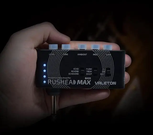 Alt view image 7 of 7 - Rushead Max Bass USB Chargable Portable Pocket Bass Headphone Amp Carry-On Bedroom Plug-In Multi-Effects