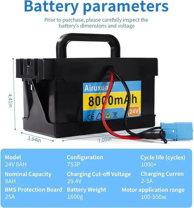 Alt view image 3 of 7 - 24V 8Ah Lithium Battery for Kids Ride-On Cars & Power Wheels, 25A BMS, 2A Charger,Compatible with Dynacraft Realtree 24V UTVs