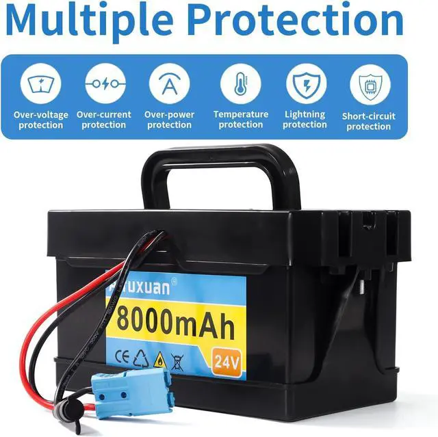 Alt view image 4 of 7 - 24V 8Ah Lithium Battery for Kids Ride-On Cars & Power Wheels, 25A BMS, 2A Charger,Compatible with Dynacraft Realtree 24V UTVs