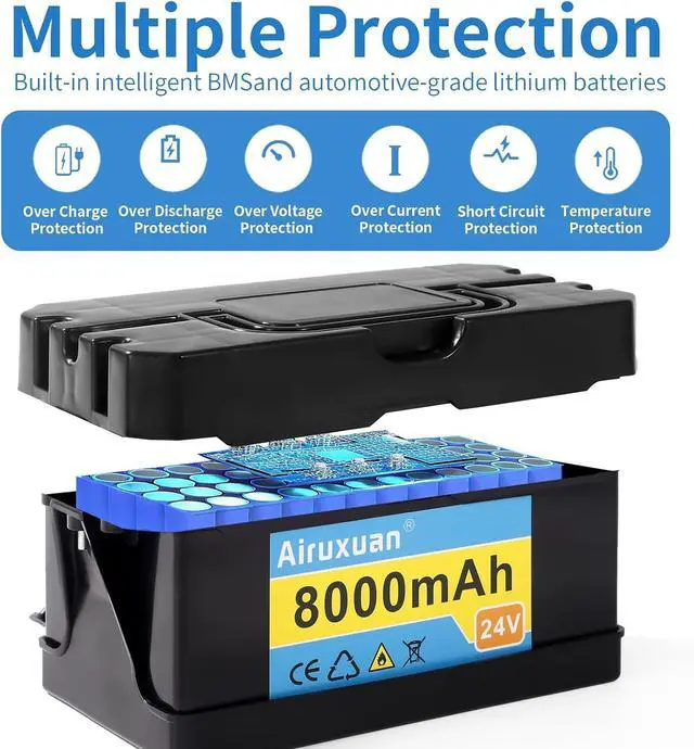 Alt view image 6 of 7 - 24V 8Ah Lithium Battery for Kids Ride-On Cars & Power Wheels, 25A BMS, 2A Charger,Compatible with Dynacraft Realtree 24V UTVs