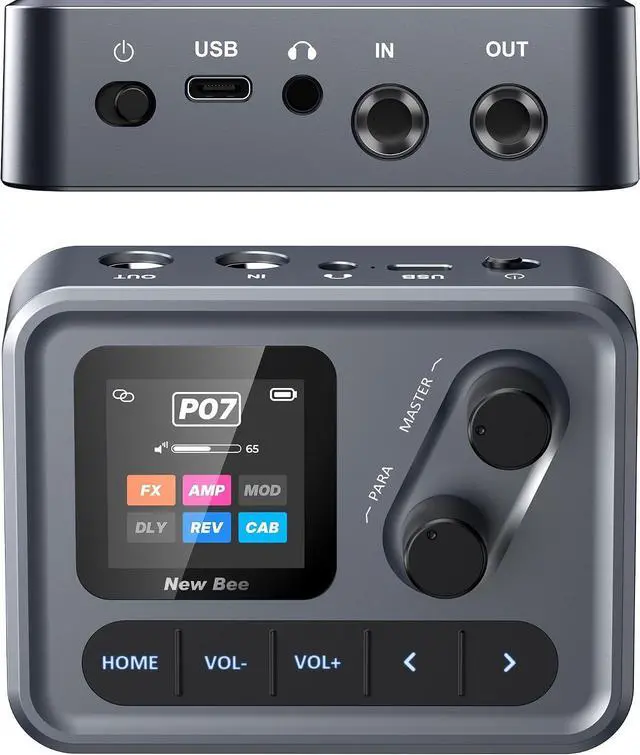 Main image of Multi Effects Guitar Processor, ANN Amp Model & IR Loader, 80 Presets | 6 Modules, Clip-on Design, USB Audio Interface & OTG Recording Portable Effects Processor for Electric Guitar & Bass