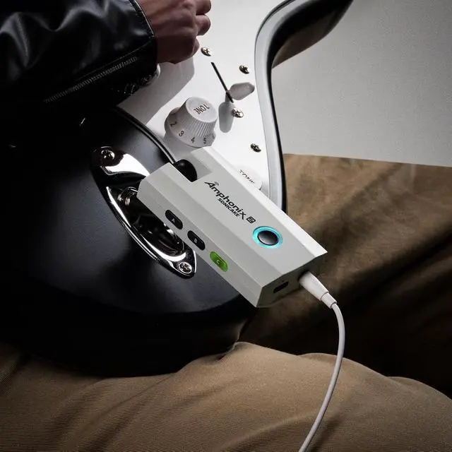 Alt view image 7 of 7 - Guitar Headphone Amp - 50 Factory Presets, 9 Effect Modules, BT Connection, App Control, USB Audio Recording, Portable Guitar Amplifier for Home Practice & Performance, Amphonix 2 QAP-50