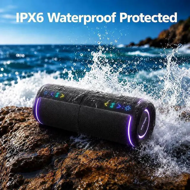 Alt view image 5 of 7 - Magnetic 2-in-1 Portable Bluetooth Speaker, 24W Split Stereo Sound with TWS, Bluetooth 5.4, IPX6 Waterproof, 20-Hour Playtime,7 LED Light Modes, Wireless Speaker Perfect for Party Home Beach Outdoor