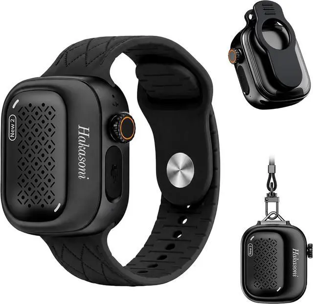 Main image of New2 Clip On Speaker, Mini Wearable Sports Speaker, Black | 3 in 1 Clip/Wrist/Neck Lanyard Portable Speaker, IP69K Waterproof, 20H Long Playtime for Shower Workout Camping Cycling
