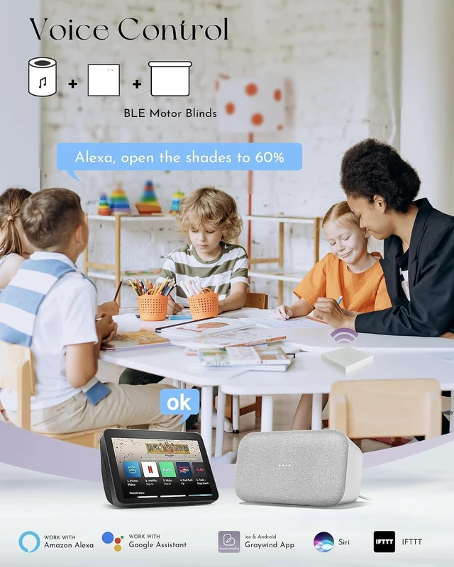 Alt view image 2 of 6 - Smart Bluetooth Gateway Hub for BLE Motorized Shades Works with Alexa & Google Assistant (Not for Zigbee/Matter Motors)