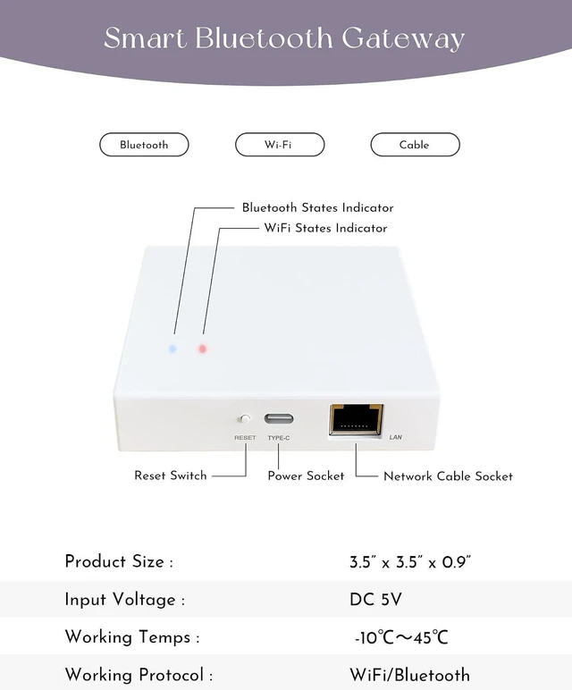 Alt view image 6 of 6 - Smart Bluetooth Gateway Hub for BLE Motorized Shades Works with Alexa & Google Assistant (Not for Zigbee/Matter Motors)