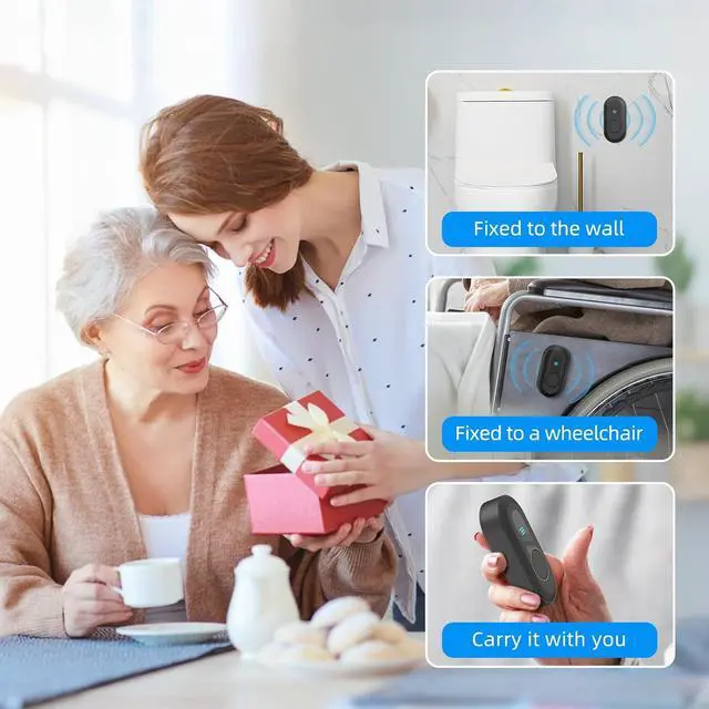 Alt view image 6 of 7 - Wireless Emergency Call Button System - 500 Ft Range Caregiver Pager with LED Display, 10 Waterproof Alert Buttons & 1 Receiver for Elderly, Patients, Disabled at Home, Hospital, Clinic