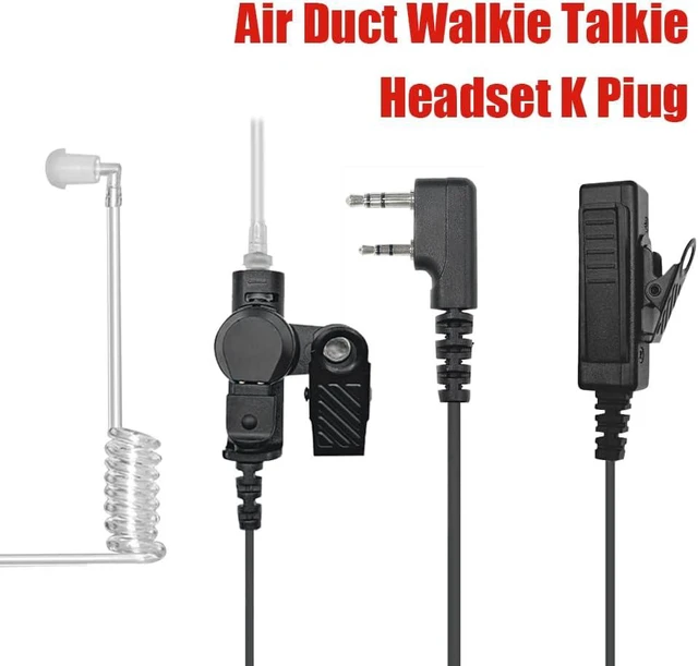 Alt view image 3 of 7 - 5-Pack Covert 2-Pin Air Tube Surveillance Earpiece with Mic PTT Fits Pxton PX-888S, Baofeng UV-5R, BF888S, Retevis H777, RT21