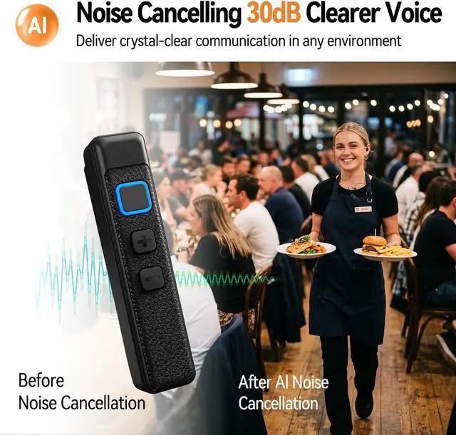 Alt view image 6 of 7 - Mini Walkie Talkies with Earpiece, Ultralight 27g Hands-Free Clip-On Two Way Radios for Restaurant, Salon, Hotel, Retail & Business - Rechargeable Lapel Radio with 48-Hour Battery 2 Pack