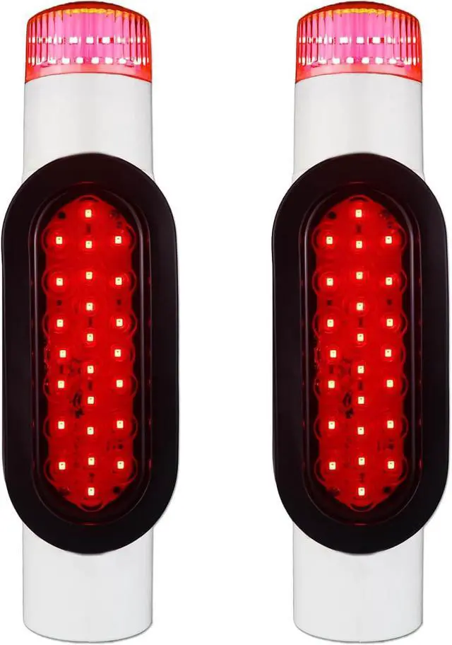 Main image of Boat Trailer Guide on Post Pipe Light Set DOT Approved Submersible Boat Trailer Guide Pole Lights for 2-3/8" PVC Pipe LED Lights for Boat Trailers Waterproof 2Pcs White