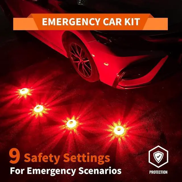 Alt view image 6 of 7 - 12Pack LED Road Flares,Rechargeable Emergency Safety Kit | Type-C rechargeable, high visibility emergency warning lights, waterproof portable roadside safety beacon for car truck
