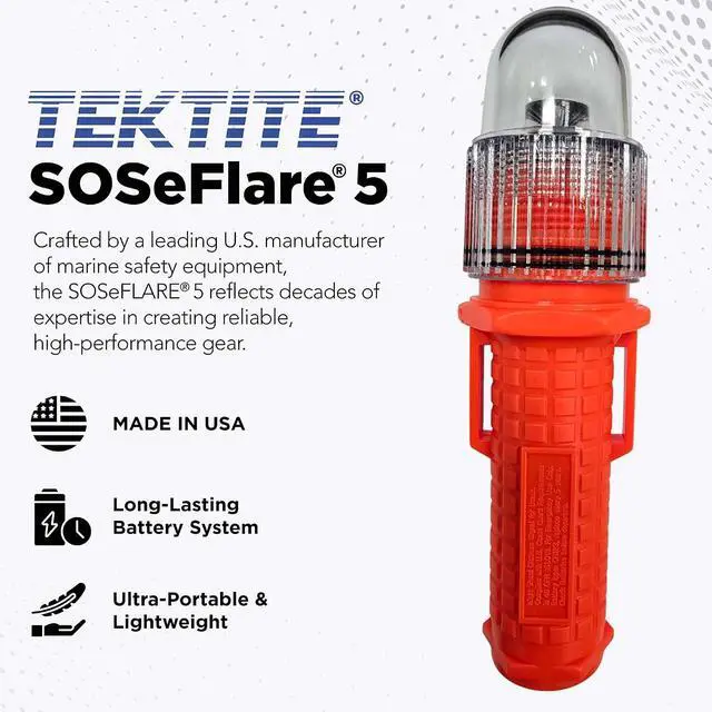 Alt view image 2 of 7 - SOSeFLARE 5 NO MORE FLARES, Electronic Boat Distress Flare, Waterproof LED | USCG & SOLAS Compliant Marine Safety Signal, Nighttime only SOS flare replacement for Boats.