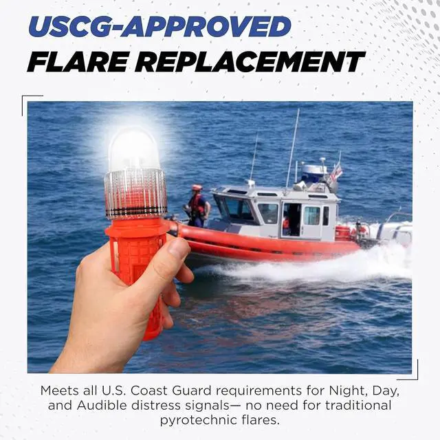 Alt view image 4 of 7 - SOSeFLARE 5 NO MORE FLARES, Electronic Boat Distress Flare, Waterproof LED | USCG & SOLAS Compliant Marine Safety Signal, Nighttime only SOS flare replacement for Boats.