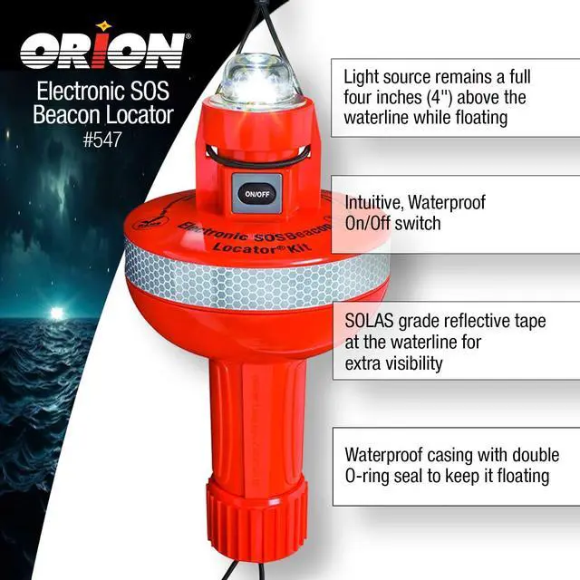 Alt view image 6 of 7 - 547, Electronic SOS Beacon Locator Kit with USCG Approved Distress Flag