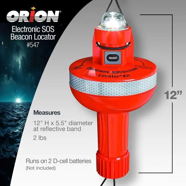 Alt view image 7 of 7 - 547, Electronic SOS Beacon Locator Kit with USCG Approved Distress Flag
