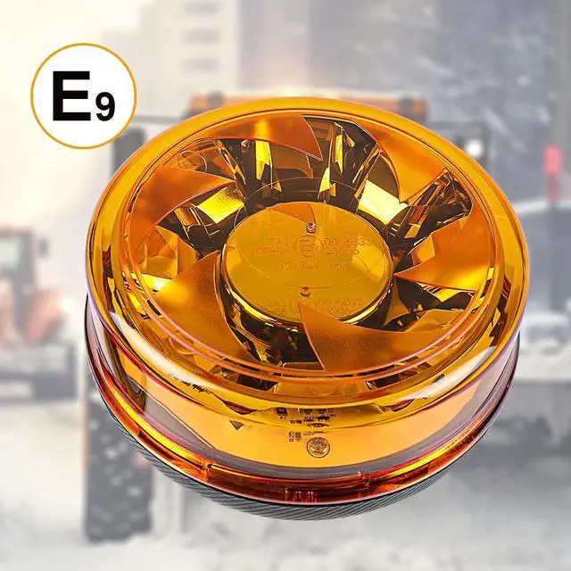 Alt view image 6 of 6 - Amber LED Rotating Beacon Light, Flashing Warning Lights with T-Shape Metal Bracket, 12-24V Emergency Strobe Lights for Trucks Vehicles Construction IP67 Waterproof