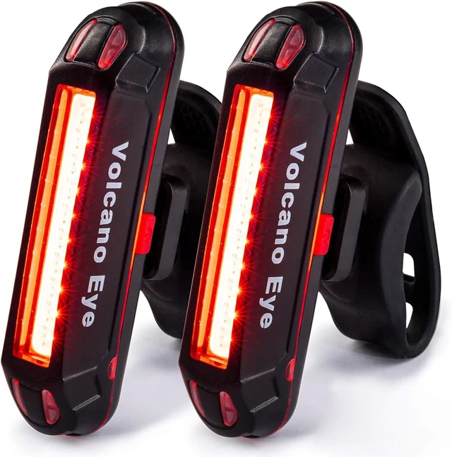 Main image of 2-Pack Bike Tail Light USB Rechargeable Ultra-Bright LED Rear Light, Waterproof, Red/Green/Blue 7 Modes for Any Road or Mountain Bike