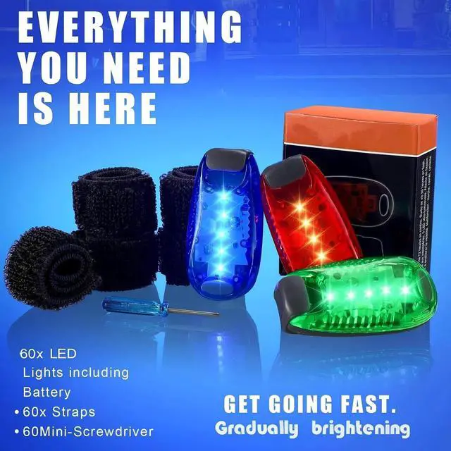 Alt view image 5 of 7 - 30/60/100 Pcs LED Running Light Bulk | High Visibility Strobe for Nighttime Safety, Reflective Clip Design for Helmets Bikes, Flashing Accessories Runners Cyclist