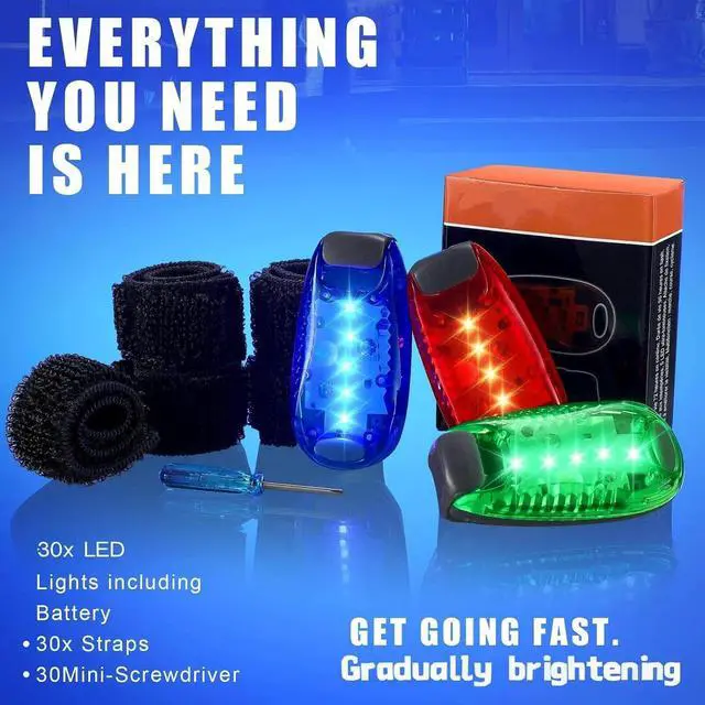 Alt view image 7 of 7 - 30/60/100 Pcs LED Running Light Bulk | High Visibility Strobe for Nighttime Safety, Reflective Clip Design for Helmets Bikes, Flashing Accessories Runners Cyclist