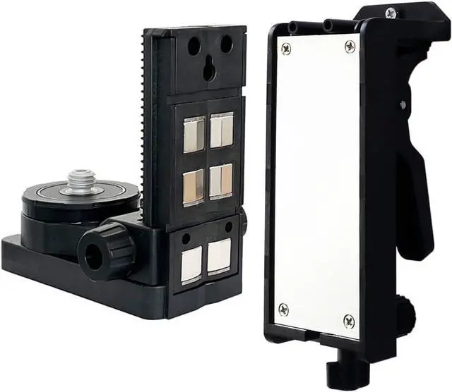 Main image of Wall Bracket Laser Level with Strong Magnetic Pivoting Base, 5/8" Male Thread & 360° Adjustable Support, L-Shape Mount with Adjustable Clip for Wall & Tube Adsorption, Height Adjustment Support